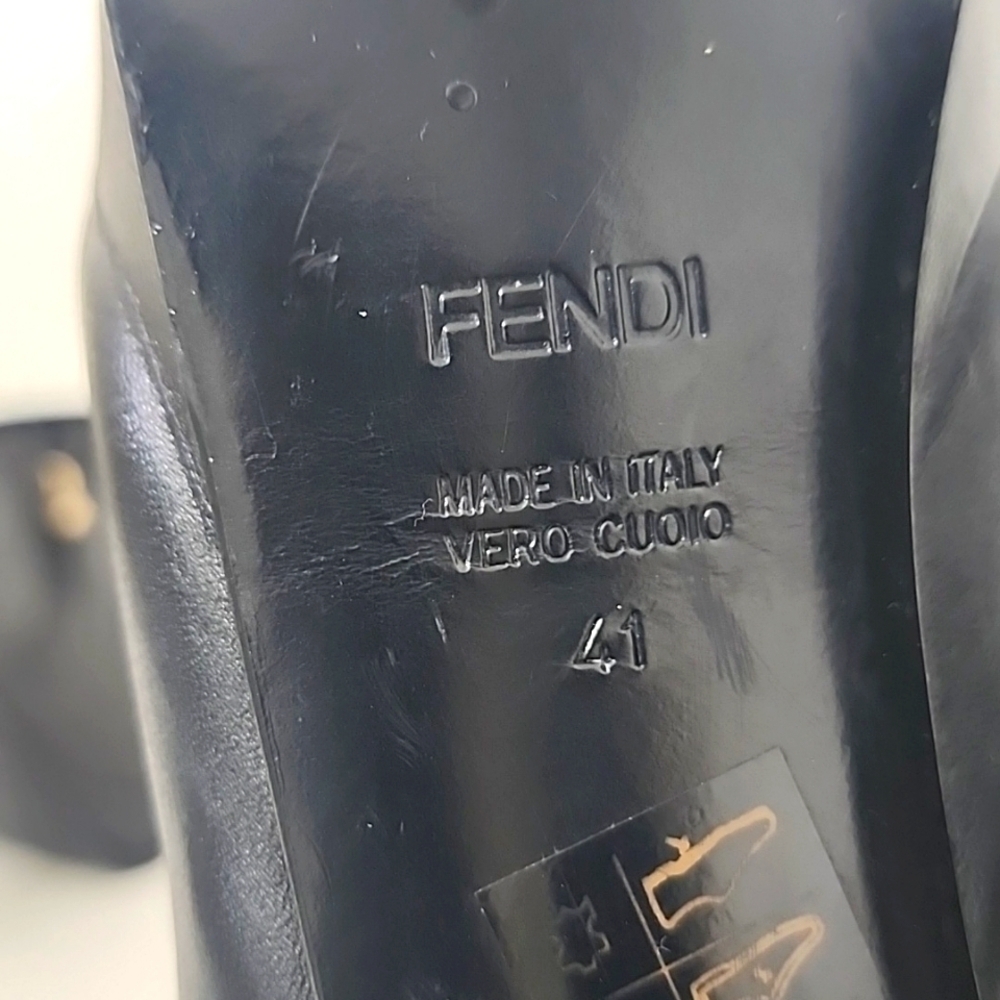 Fendi Black Platform Booties Size 41 - Picture 8 of 12